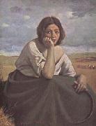 Jean Baptiste Camille  Corot Moissonneuse tenant sa faucille (mk11) oil painting reproduction